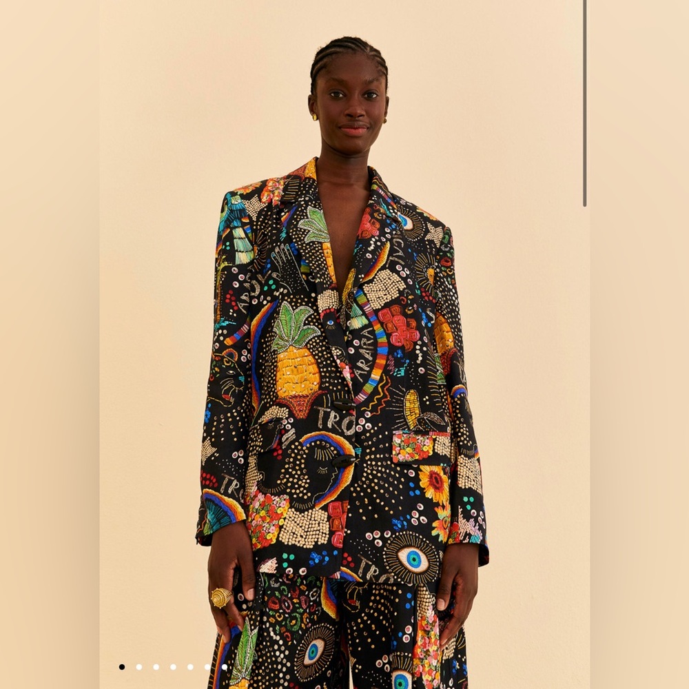 Farm Rio Black Borogodo Blazer